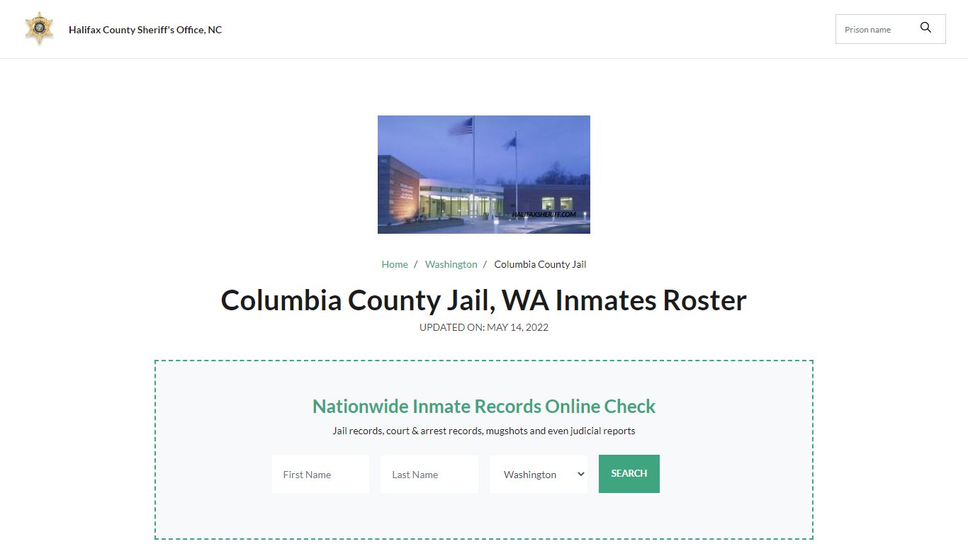 Columbia County Jail, WA Jail Roster, Name Search